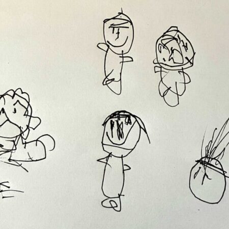 ササっと描いてくれました